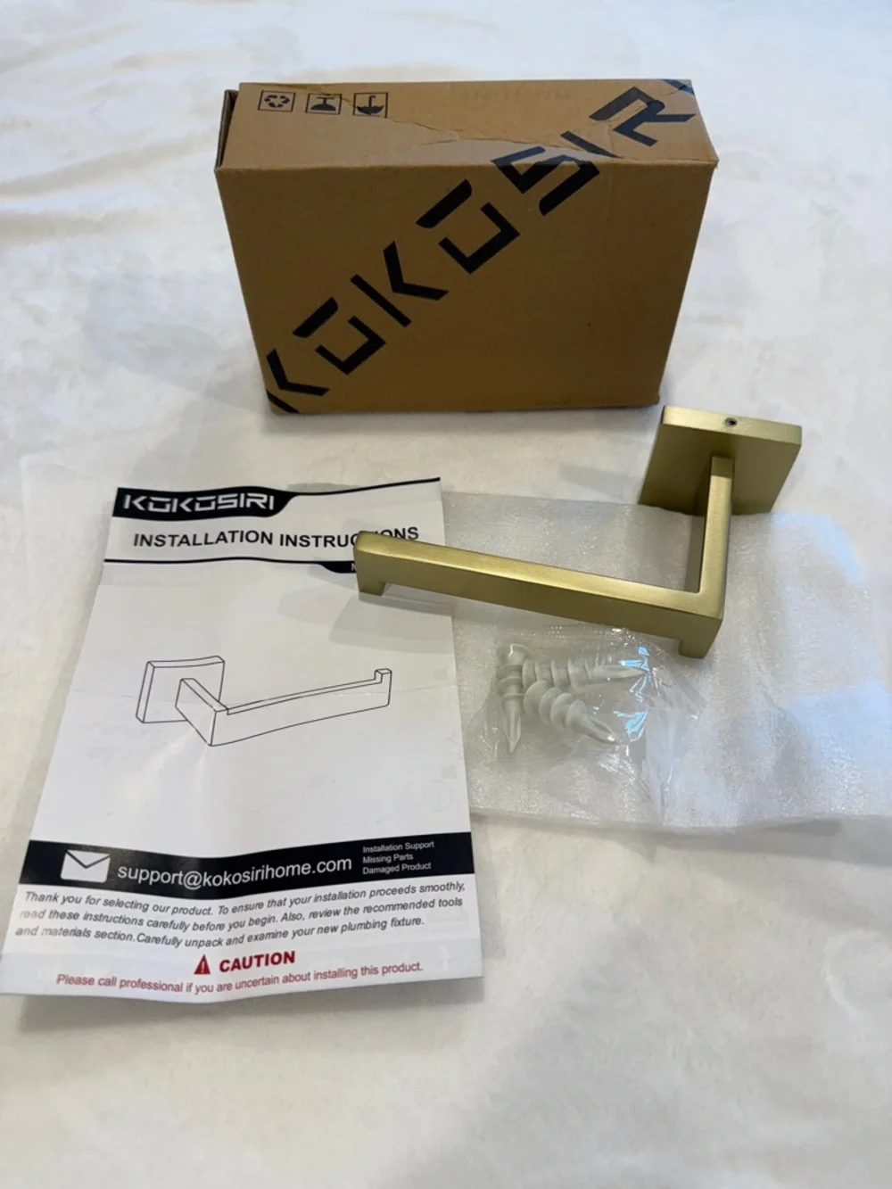 Kokosiri Brushed Gold Toilet Paper Holder